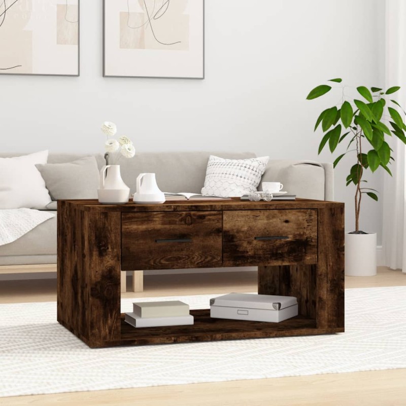 vidaXL Couchtisch Räuchereiche 80x50x40 cm Holzwerkstoff vidaXL Couchtisch Räuchereiche 80x50x40 cm Holzwerkstoff