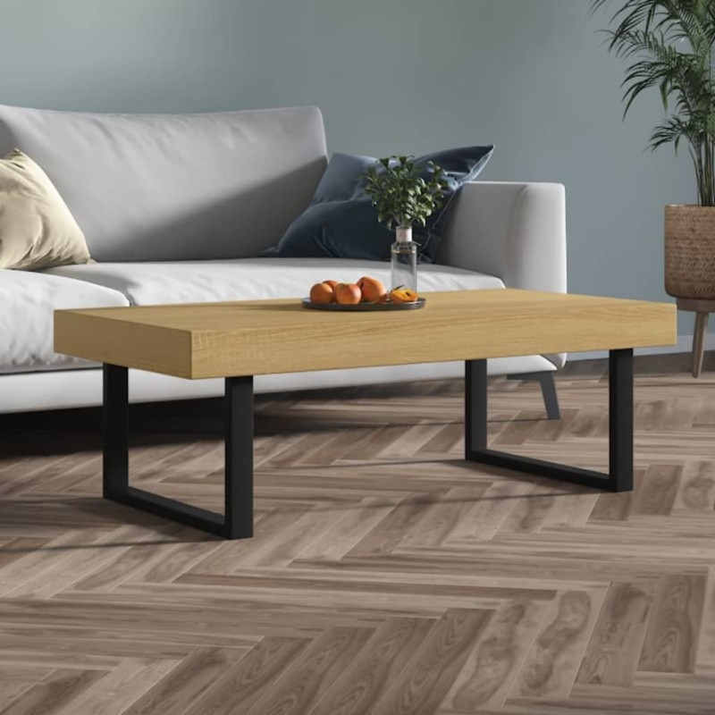 vidaXL Couchtisch Hellbraun und Schwarz 120x60x40 cm MDF und Eisen vidaXL Couchtisch Hellbraun und Schwarz 120x60x40 cm MDF und Eisen