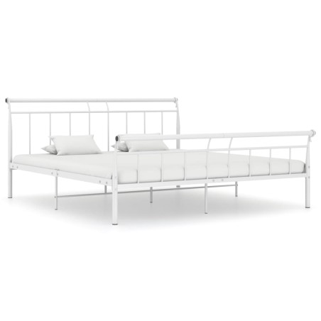 vidaXL Bettgestell Weiß Metall 180x200 cm
