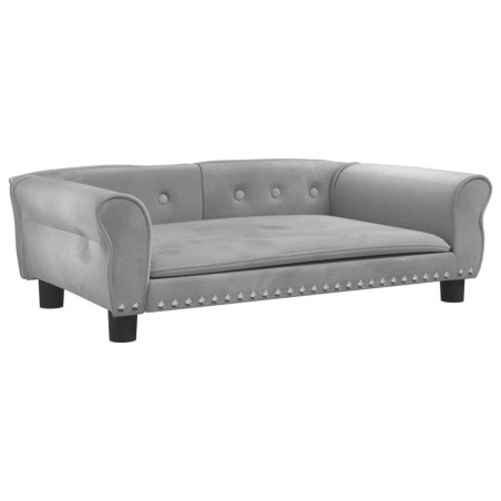 vidaXL Hundebett Hellgrau 95x55x30 cm Samt