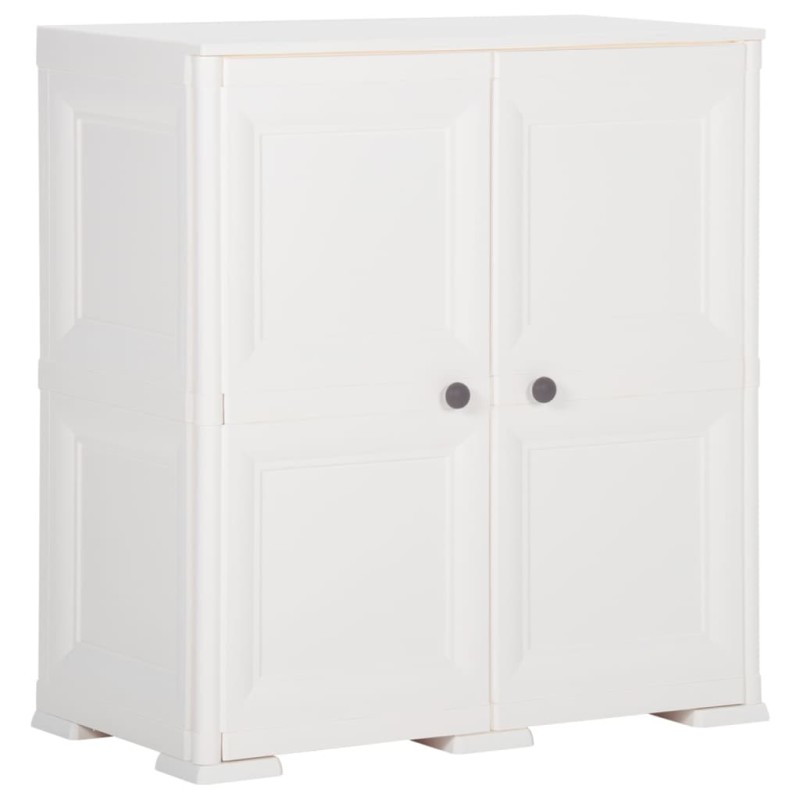 vidaXL Kunststoffschrank 79x43x85,5 cm Holzdesign Angora-Weiß vidaXL Kunststoffschrank 79x43x85,5 cm Holzdesign Angora-Weiß