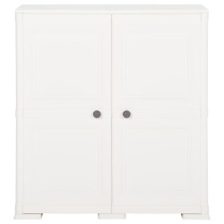 vidaXL Kunststoffschrank 79x43x85,5 cm Holzdesign Angora-Weiß