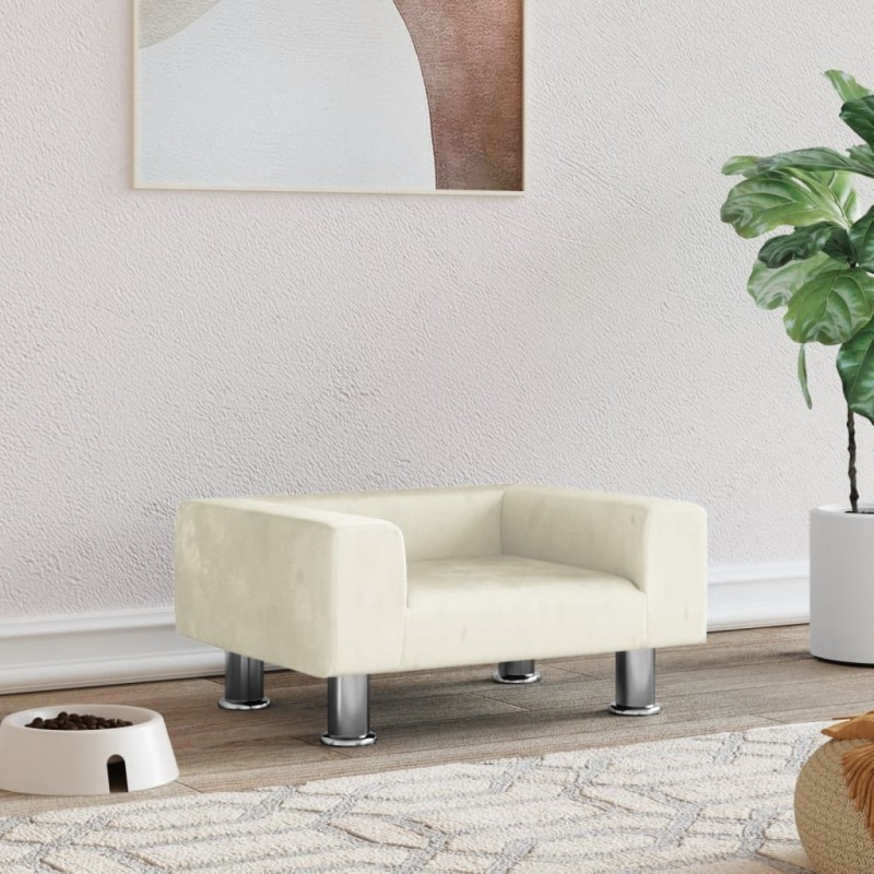 vidaXL Hundebett Creme 50x40x26,5 cm Samt vidaXL Hundebett Creme 50x40x26,5 cm Samt