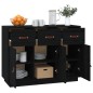 vidaXL Sideboard Schwarz 100x40x75 cm Massivholz Kiefer vidaXL Sideboard Schwarz 100x40x75 cm Massivholz Kiefer