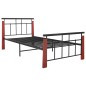 vidaXL Bettgestell Metall und Massivholz Eiche 90x200 cm vidaXL Bettgestell Metall und Massivholz Eiche 90x200 cm
