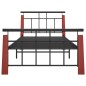 vidaXL Bettgestell Metall und Massivholz Eiche 90x200 cm vidaXL Bettgestell Metall und Massivholz Eiche 90x200 cm