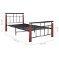 vidaXL Bettgestell Metall und Massivholz Eiche 90x200 cm vidaXL Bettgestell Metall und Massivholz Eiche 90x200 cm