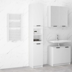 vidaXL Badschrank Hochglanz-Weiß 32x34x188,5 cm Holzwerkstoff