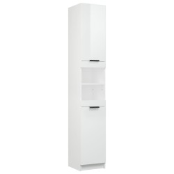 vidaXL Badschrank Hochglanz-Weiß 32x34x188,5 cm Holzwerkstoff