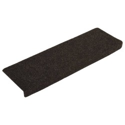 vidaXL Treppenmatten 15 Stk. Nadelvlies 65x21x4 cm Dunkelbraun