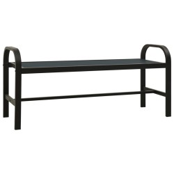 vidaXL Gartenbank 124,5 cm Stahl und WPC Schwarz