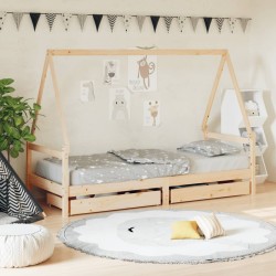 vidaXL Kinderbett mit Schubladen 80x200 cm Massivholz Kiefer