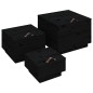 vidaXL Aufbewahrungsboxen mit Deckeln 3 Stk. Schwarz Massivholz Kiefer vidaXL Aufbewahrungsboxen mit Deckeln 3 Stk. Schwarz Massivholz Kiefer