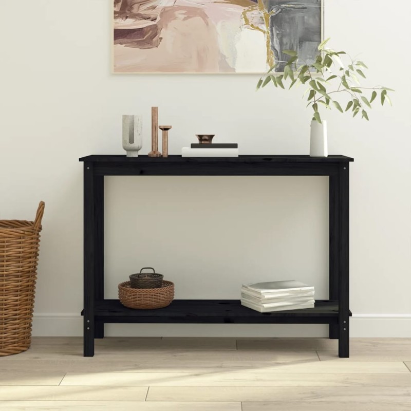 vidaXL Konsolentisch Schwarz 110x40x80 cm Massivholz Kiefer vidaXL Konsolentisch Schwarz 110x40x80 cm Massivholz Kiefer
