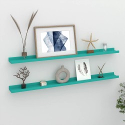 vidaXL Wandregale 2 Stk. Blau 100x9x3 cm