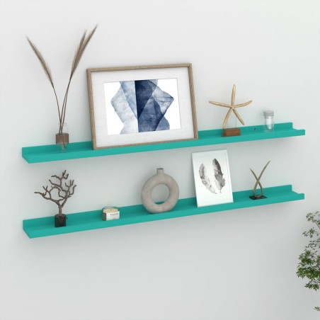vidaXL Wandregale 2 Stk. Blau 100x9x3 cm