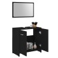 vidaXL Badmöbel-Set Schwarz Holzwerkstoff vidaXL Badmöbel-Set Schwarz Holzwerkstoff