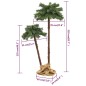 vidaXL Künstliche Doppel-Palme mit LEDs 125 cm & 210 cm vidaXL Künstliche Doppel-Palme mit LEDs 125 cm & 210 cm