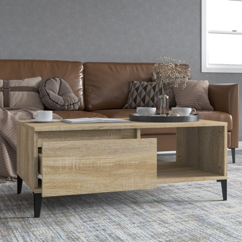 vidaXL Couchtisch Sonoma-Eiche 90x50x36,5 cm Holzwerkstoff vidaXL Couchtisch Sonoma-Eiche 90x50x36,5 cm Holzwerkstoff