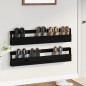 vidaXL Wand-Schuhregale 2 Stk. Schwarz 110x9x23 cm Massivholz Kiefer vidaXL Wand-Schuhregale 2 Stk. Schwarz 110x9x23 cm Massivholz Kiefer