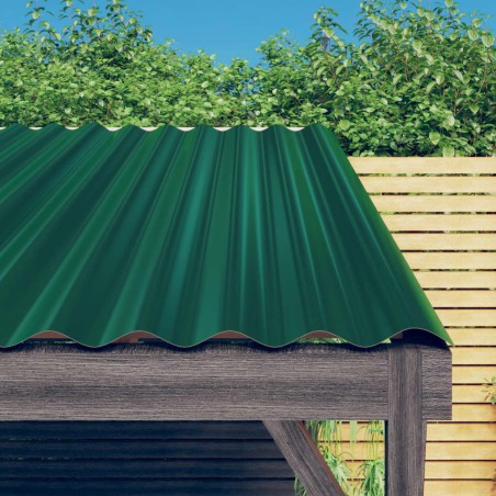 vidaXL Dachpaneele 12 Stk. Pulverbeschichteter Stahl Grün 100x36 cm