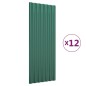 vidaXL Dachpaneele 12 Stk. Pulverbeschichteter Stahl Grün 100x36 cm vidaXL Dachpaneele 12 Stk. Pulverbeschichteter Stahl Grün 100x36 cm
