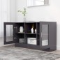 vidaXL Vitrinenschrank Hochglanz-Grau 120x30,5x70 cm Holzwerkstoff vidaXL Vitrinenschrank Hochglanz-Grau 120x30,5x70 cm Holzwerkstoff