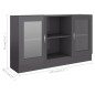 vidaXL Vitrinenschrank Hochglanz-Grau 120x30,5x70 cm Holzwerkstoff vidaXL Vitrinenschrank Hochglanz-Grau 120x30,5x70 cm Holzwerkstoff