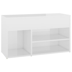 vidaXL Schuhbank Hochglanz-Weiß 80x30x45 cm Holzwerkstoff