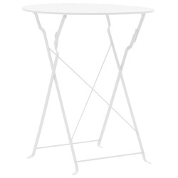 vidaXL 3-tlg. Bistro-Set Stahl Weiß