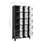 vidaXL Schließfachschrank Anthrazit und Weiß 90x40x180 cm Stahl vidaXL Schließfachschrank Anthrazit und Weiß 90x40x180 cm Stahl
