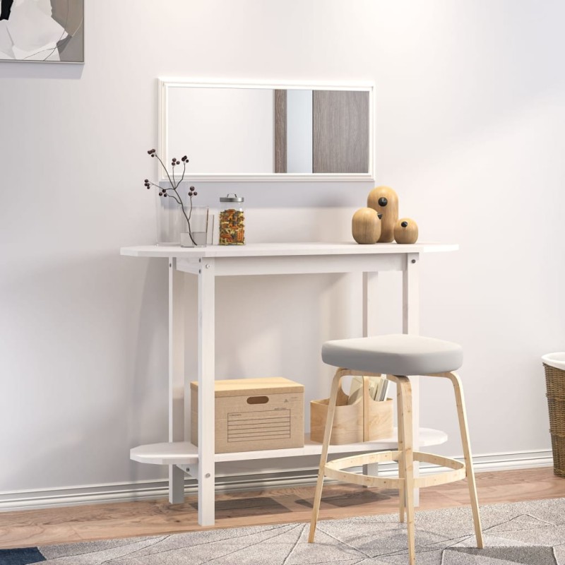 vidaXL Konsolentisch Weiß 110x40x80 cm Massivholz Kiefer vidaXL Konsolentisch Weiß 110x40x80 cm Massivholz Kiefer