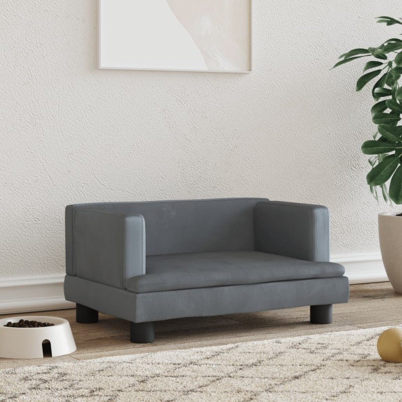 Hundebett Dunkelgrau 60x40x30 cm Samt Hundebett Dunkelgrau 60x40x30 cm Samt