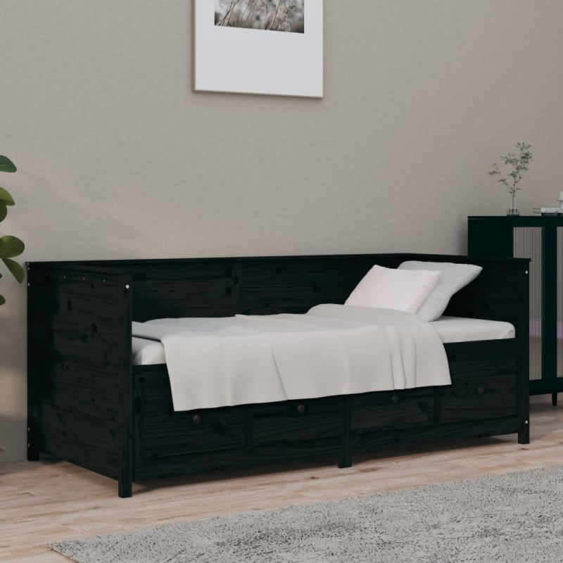 vidaXL Tagesbett Schwarz 100x200 cm Massivholz Kiefer vidaXL Tagesbett Schwarz 100x200 cm Massivholz Kiefer