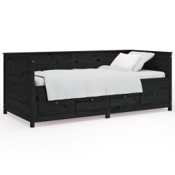 vidaXL Tagesbett Schwarz 100x200 cm Massivholz Kiefer