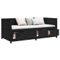 vidaXL Tagesbett Schwarz 100x200 cm Massivholz Kiefer vidaXL Tagesbett Schwarz 100x200 cm Massivholz Kiefer