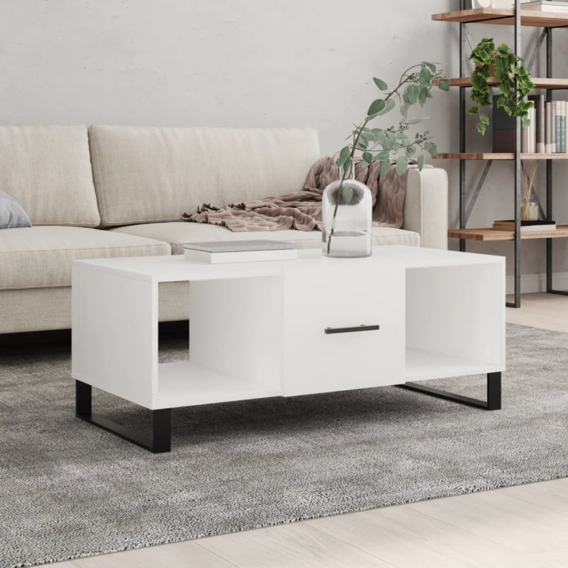 vidaXL Couchtisch Weiß 102x50x40 cm Holzwerkstoff vidaXL Couchtisch Weiß 102x50x40 cm Holzwerkstoff
