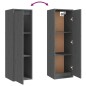 vidaXL Wandschrank Grau 30x30x100 cm Massivholz Kiefer vidaXL Wandschrank Grau 30x30x100 cm Massivholz Kiefer