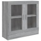 vidaXL Vitrinenschrank Grau Sonoma 82,5x30,5x80 cm Holzwerkstoff vidaXL Vitrinenschrank Grau Sonoma 82,5x30,5x80 cm Holzwerkstoff