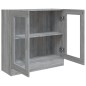 vidaXL Vitrinenschrank Grau Sonoma 82,5x30,5x80 cm Holzwerkstoff vidaXL Vitrinenschrank Grau Sonoma 82,5x30,5x80 cm Holzwerkstoff