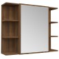 vidaXL Bad-Spiegelschrank Braun Eiche-Optik 80x20,5x64cm Holzwerkstoff vidaXL Bad-Spiegelschrank Braun Eiche-Optik 80x20,5x64cm Holzwerkstoff