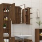 vidaXL Bad-Spiegelschrank Braun Eiche-Optik 80x20,5x64cm Holzwerkstoff vidaXL Bad-Spiegelschrank Braun Eiche-Optik 80x20,5x64cm Holzwerkstoff