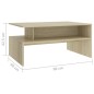 vidaXL Couchtisch Sonoma-Eiche 90x60x42,5 cm Holzwerkstoff vidaXL Couchtisch Sonoma-Eiche 90x60x42,5 cm Holzwerkstoff