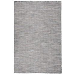 vidaXL Outdoor-Teppich Flachgewebe 120x170 cm Braun und Blau