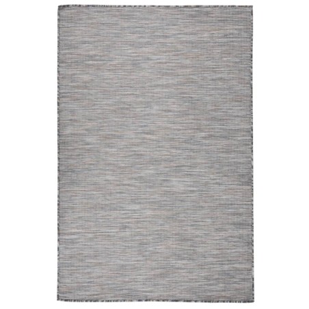 vidaXL Outdoor-Teppich Flachgewebe 120x170 cm Braun und Blau