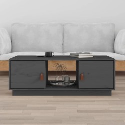 vidaXL Couchtisch Grau 100x50x35 cm Massivholz Kiefer