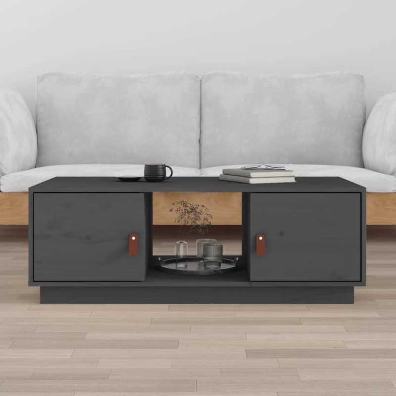 vidaXL Couchtisch Grau 100x50x35 cm Massivholz Kiefer vidaXL Couchtisch Grau 100x50x35 cm Massivholz Kiefer