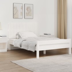 vidaXL Wand-Kopfteil Weiß 127,5x3x60 cm Massivholz Kiefer