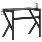 vidaXL Gaming-Schreibtisch mit K-Gestell Schwarz 90x60x75 cm vidaXL Gaming-Schreibtisch mit K-Gestell Schwarz 90x60x75 cm