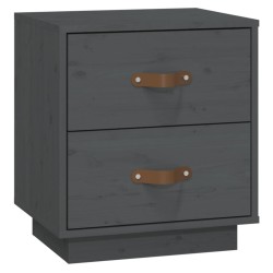 vidaXL Nachttisch Grau 40x34x45 cm Massivholz Kiefer